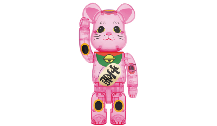 BE@RBRICK 招き猫 桃色透明 400％