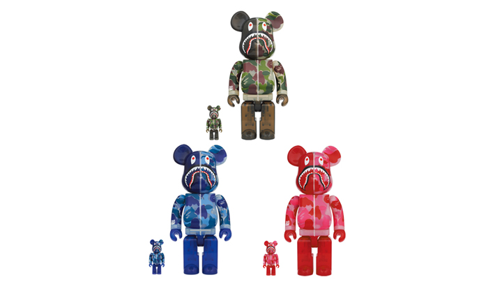 BE@RBRICK CLEAR ABC CAMO SHARK 100％ & 400％