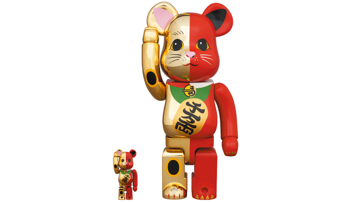 BE@RBRICK 招き猫 金×赤 100％ & 400％