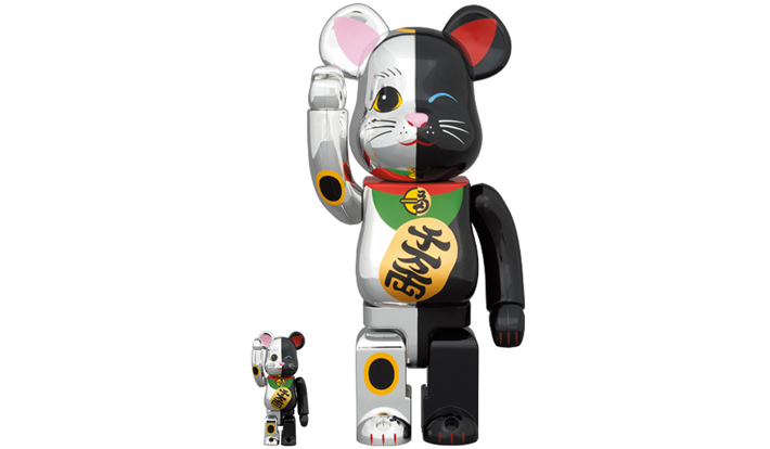 BE@RBRICK 招き猫 銀×黒 100％ & 400％