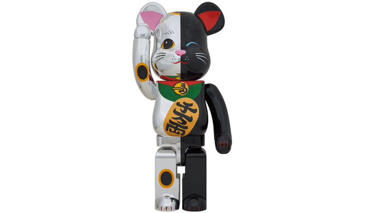 BE@RBRICK 招き猫 銀×黒 1000％