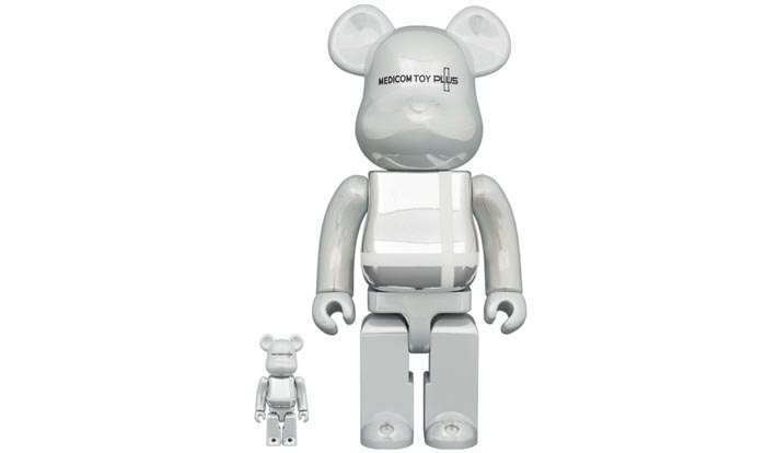 BE@RBRICK MEDICOM TOY PLUS WHITE CHROME Ver. 100％ & 400％