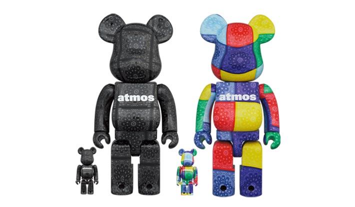 BE@RBRICK atmos BANDANA 100％ & 400％ BLACK／MULTI