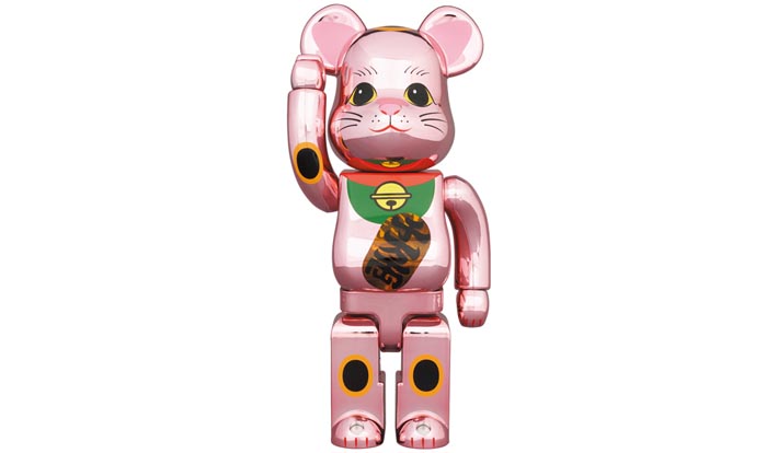 BE@RBRICK 招き猫 桃金メッキ 発光 400％