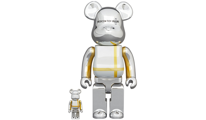 BE@RBRICK MEDICOM TOY PLUS SILVER CHROME Ver. 100％ & 400％