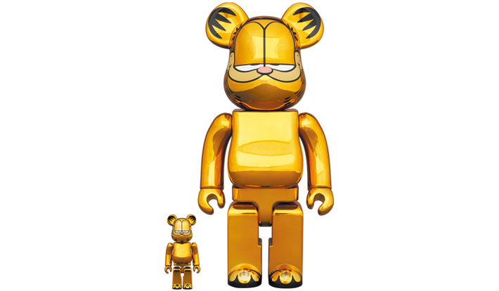 BE@RBRICK GARFIELD GOLD CHROME Ver. 100％ & 400％