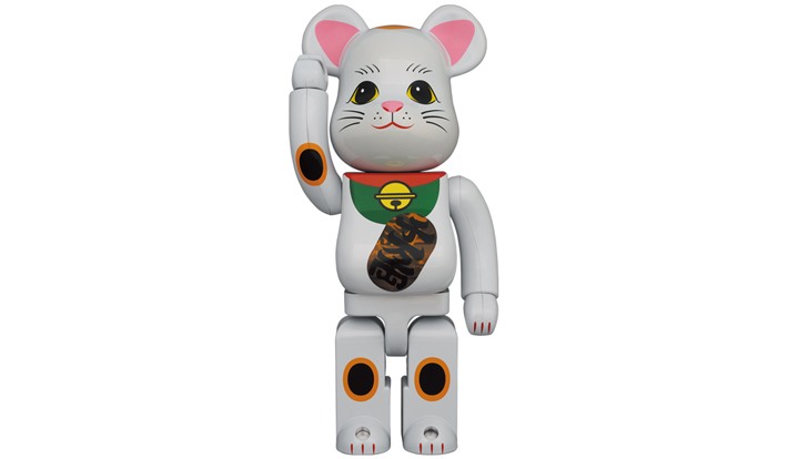 BE@RBRICK 招き猫 白メッキ 発光 400％