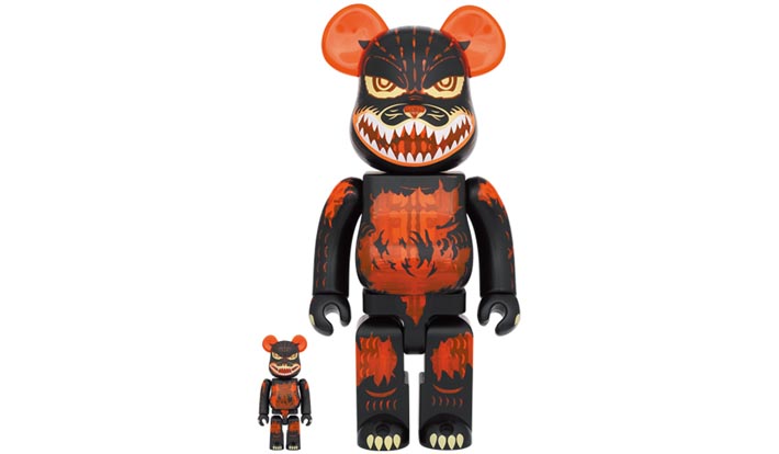 BE@RBRICK ゴジラVSデストロイア版 ゴジラ (メルトダウン：クリアオレンジVer.) 100％ & 400％