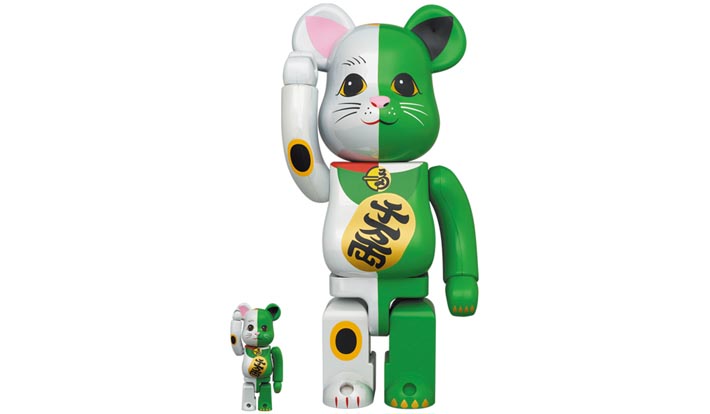 BE@RBRICK 招き猫 白×緑 100％ & 400％