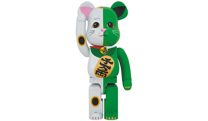 BE@RBRICK 招き猫 白×緑 1000％