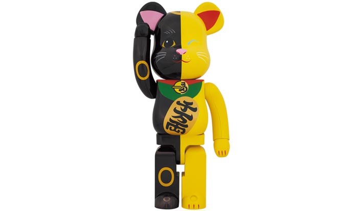 BE@RBRICK 招き猫 黒×黄 1000％