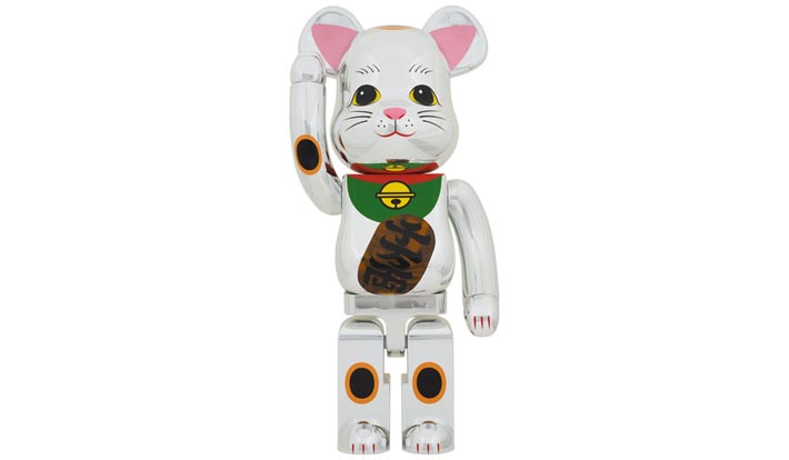 BE@RBRICK 招き猫 銀メッキ 発光 1000％