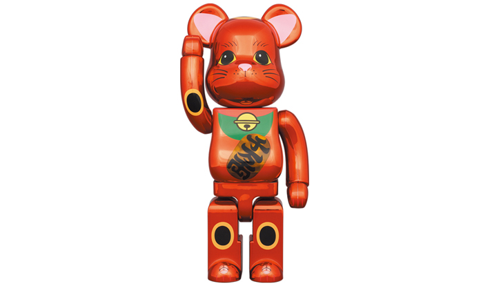 BE@RBRICK 招き猫 梅金メッキ 発光 400％