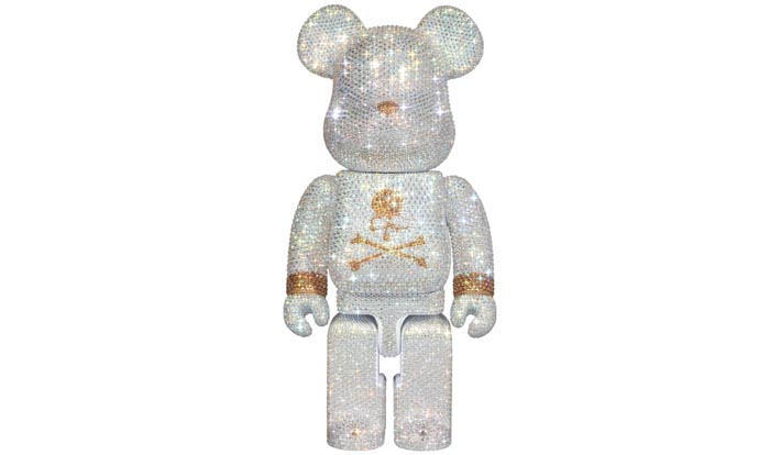 CRYSTAL DECORATE mastermind JAPAN BE@RBRICK 400％ WHITE & GOLD Ver.
