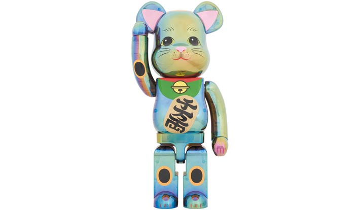 BE@RBRICK 招き猫 黒透明メッキ 1000％