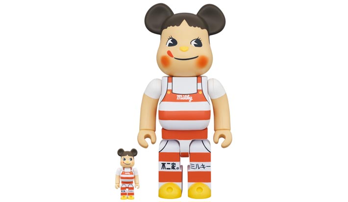 BE@RBRICK ペコちゃん ミルキー三角帽子デザイン 100％ & 400％