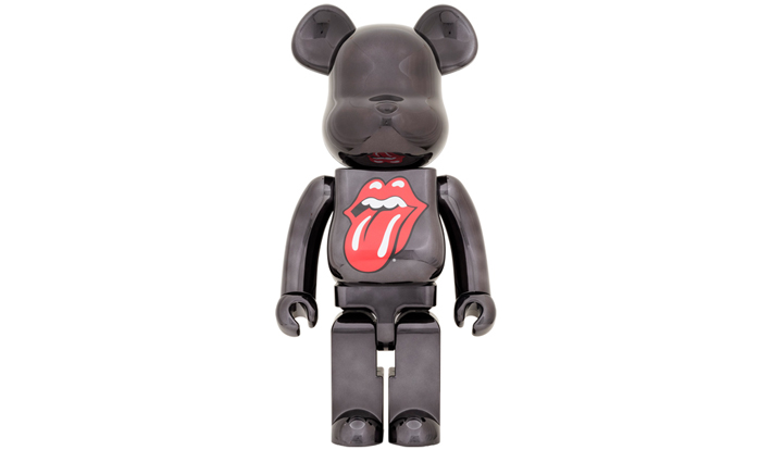 BE@RBRICK The Rolling Stones Lips & Tongue BLACK CHROME Ver.1000％
