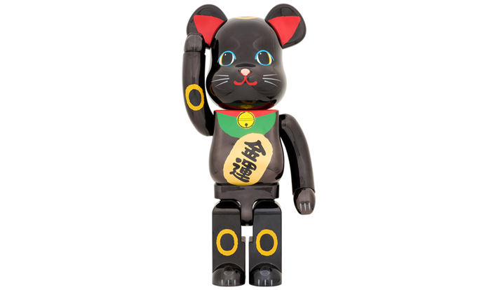 BE@RBRICK 招き猫 金運 黒メッキ 1000％