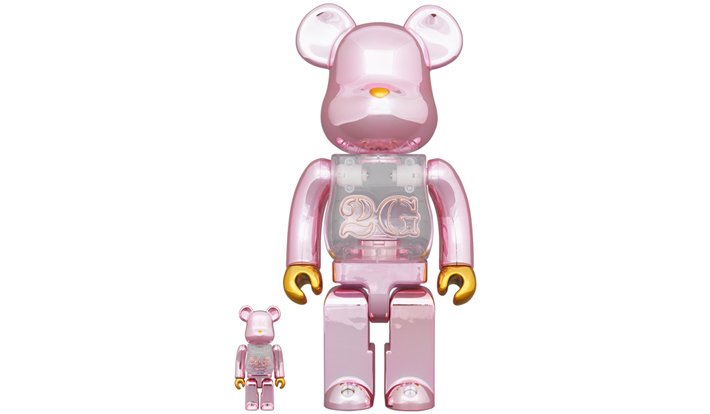 BE@RBRICK 2G PINK GOLD CHROME 100％ & 400％