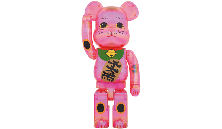 BE@RBRICK 招き猫 桃色透明メッキ 1000％