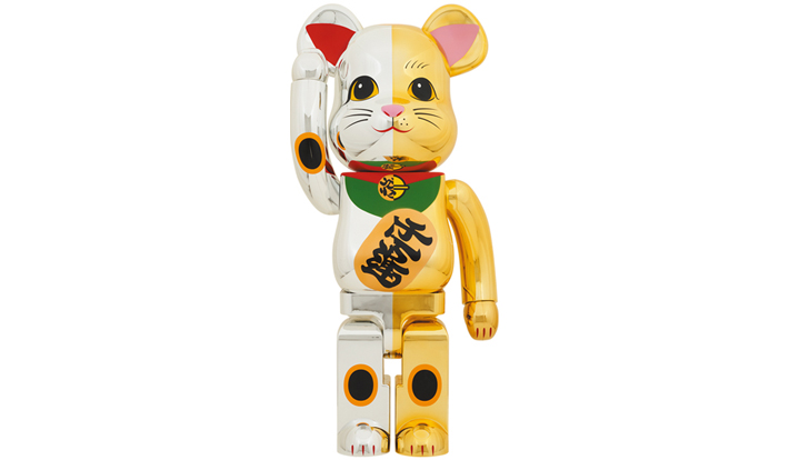 BE@RBRICK 招き猫 1000％ 招き猫 開運 銀×千万両 金