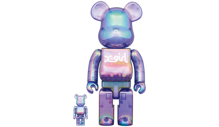 BE@RBRICK X-girl CLEAR PURPLE 100％ & 400％