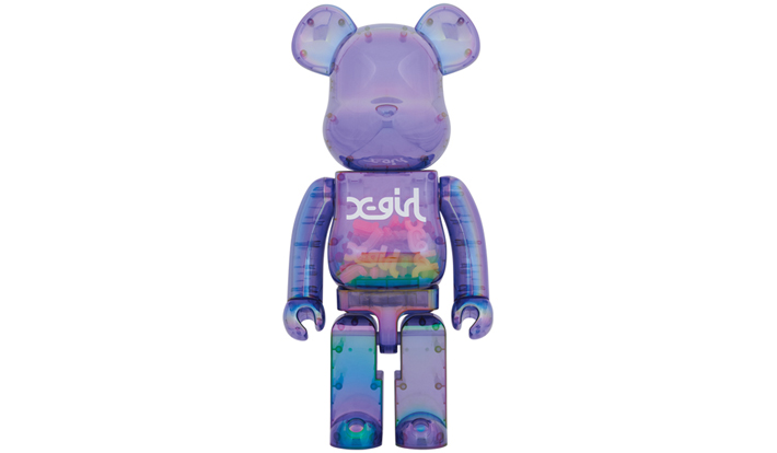 BE@RBRICK X-girl CLEAR PURPLE 1000％
