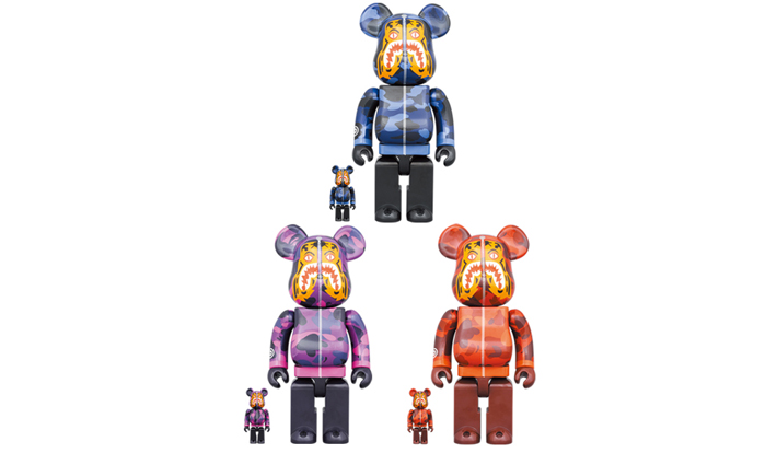 BE@RBRICK BAPE(R) CAMO TIGER 100％ & 400％ ［RED／PURPLE／BLUE］