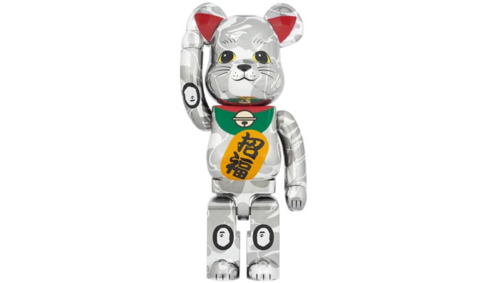 BE@RBRICK BAPE(R) 招き猫 銀メッキ 1000％