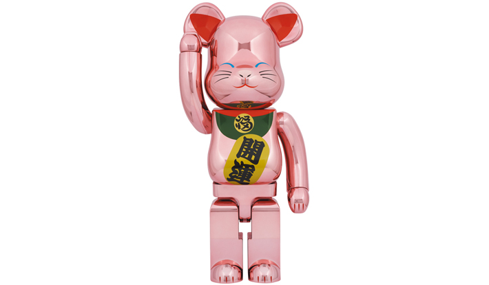 BE@RBRICK 招き猫 開運 桃金メッキ 1000％
