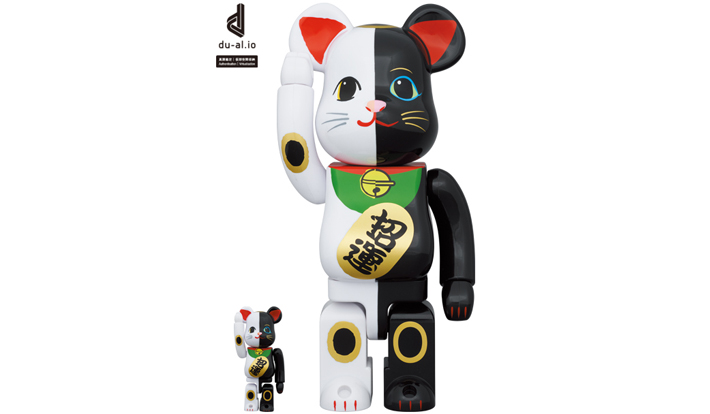 BE@RBRICK 招き猫 金運 白 × 招福 黒 100％ & 400％