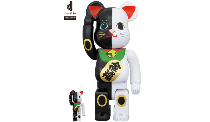 BE@RBRICK 招き猫 招福 黒 × 金運 白 100％ & 400％