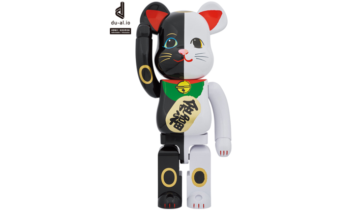BE@RBRICK 招き猫 招福 黒 × 金運 白 1000％