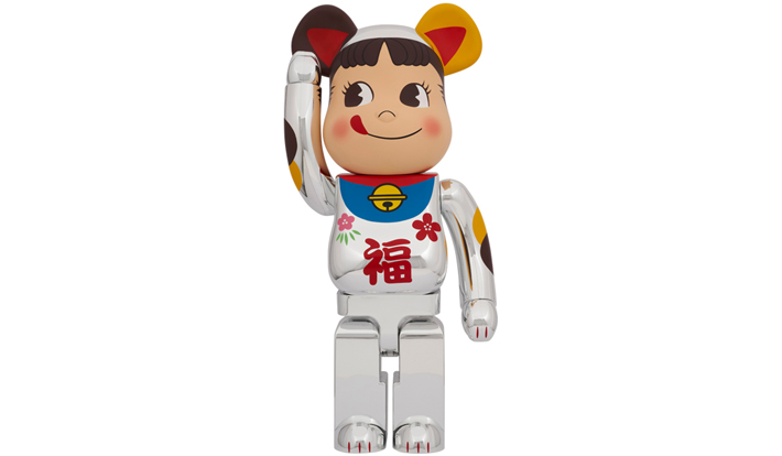BE@RBRICK 招き猫 ペコちゃん 福 銀メッキ 1000％