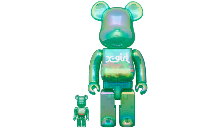 BE@RBRICK X-girl CLEAR GREEN Ver. 100％ & 400％