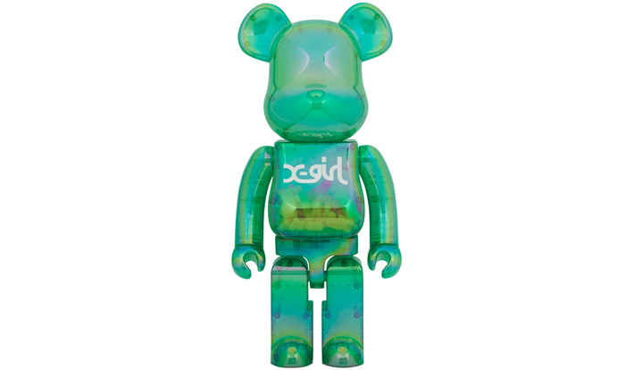BE@RBRICK X-girl CLEAR GREEN Ver. 1000％