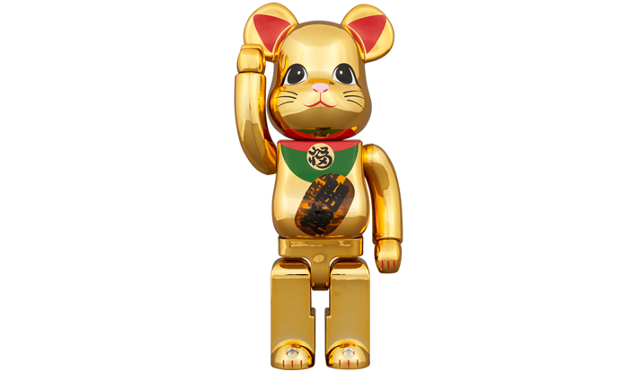 BE@RBRICK 招き猫 開運 金メッキ 発光 400％