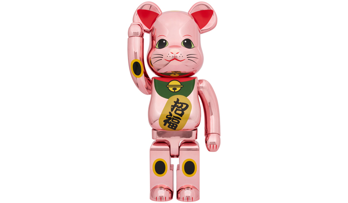 BE@RBRICK 招き猫 招福 桃金メッキ 1000％