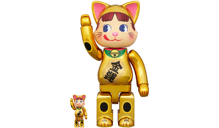 NY@BRICK 招き猫 ペコちゃん 金メッキ 100％ & 400％