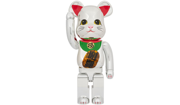 BE@RBRICK 招き猫 開運 銀メッキ 発光 1000％
