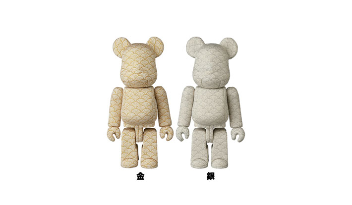 木目込みBE@RBRICK 青海波 金／青海波 銀