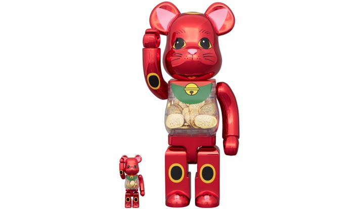 BE@RBRICK 招き猫 小判 千万両 梅金メッキ 100％ & 400％