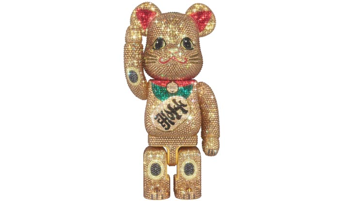BE@RBRICK クリスタルデコレイト 招き猫 金 千万両 400％