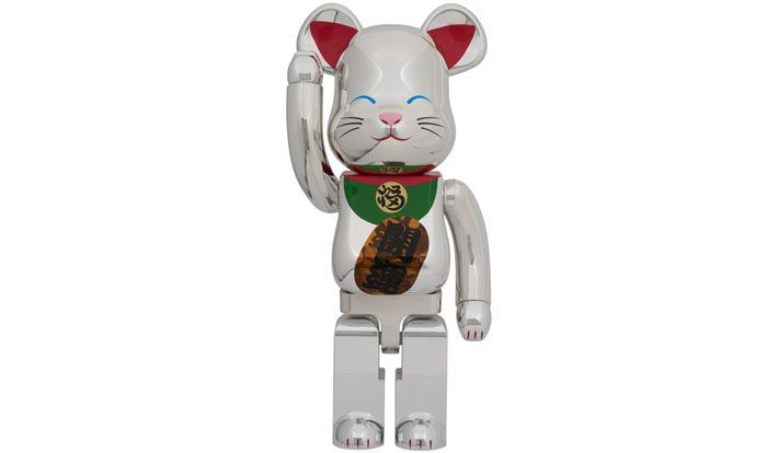 BE@RBRICK 招き猫 開運 弐 発光 銀メッキ 400％