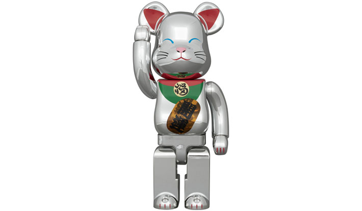BE@RBRICK 招き猫 開運 弐 発光 銀メッキ 1000％