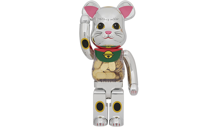 BE@RBRICK 招き猫 小判 千万両 銀メッキ 1000％