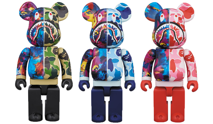 BAPE® × M / mika ninagawa SHARK BE@RBRICK 100% & 400% / 1000% ｜MEDICOM TOY